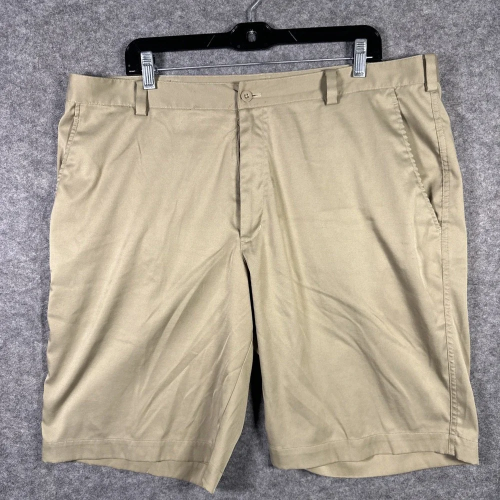 Nike Golf Shorts Flat Front Tech Khaki Beige 330239-235 Men's Size 38‎